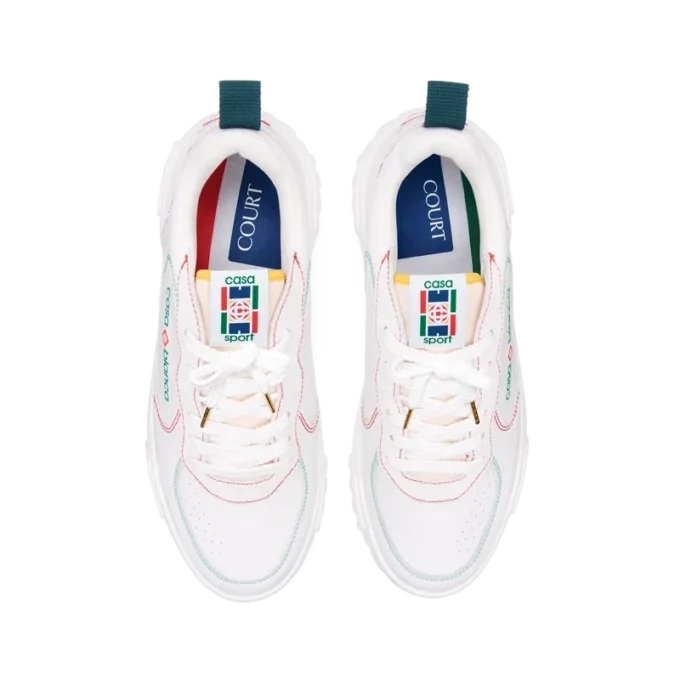 Court Sneakers für Damen in Weiß und Multicolor Court Sneakers für Damen in Weiß und Multicolor