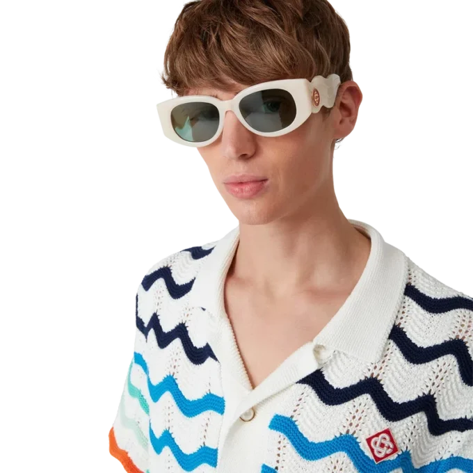 Cremefarbene Memphis-Sonnenbrille Cremefarbene Memphis-Sonnenbrille