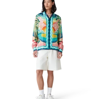 Danse De La Mer Langarm-Seidenhemd