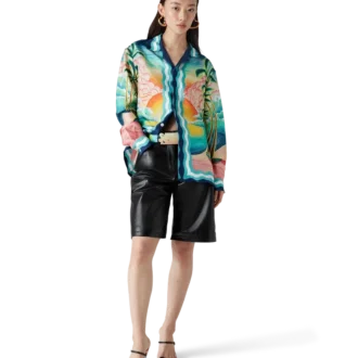 Danse De La Mer Langarm-Seidenhemd