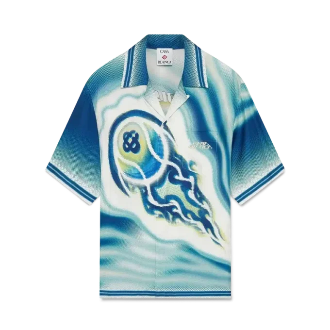 Das „Art of the Serve“-Seidenhemd mit kurzen Shorts