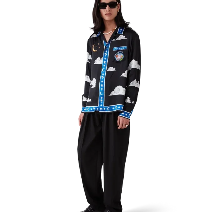 Das langärmelige Seidenhemd „The Four Elements“