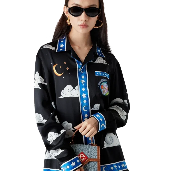 Das langärmelige Seidenhemd „The Four Elements“