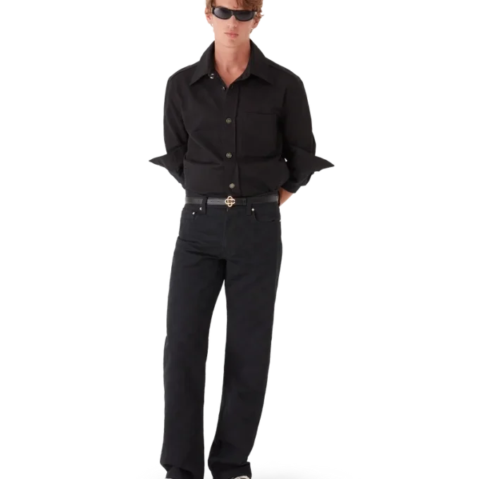 Denim Monogram Straight-Leg-Jeans