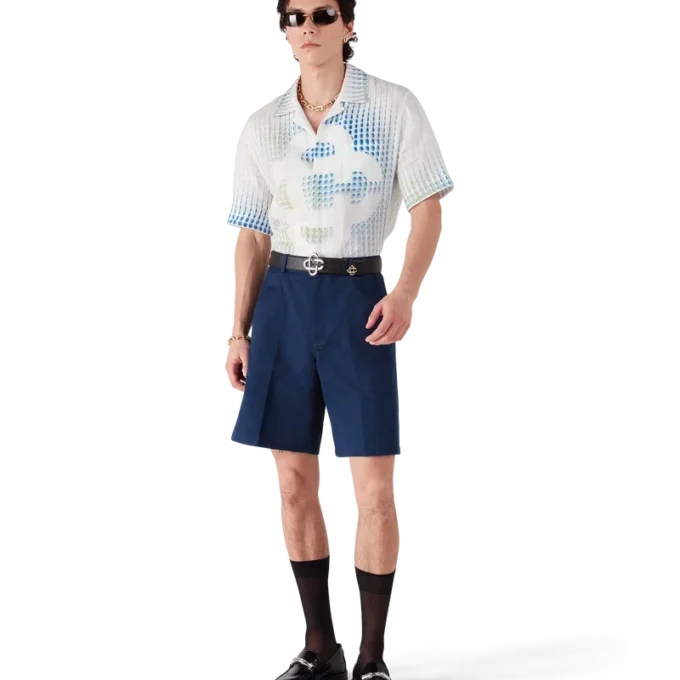 Dots Kurzarm-Leinenhemd