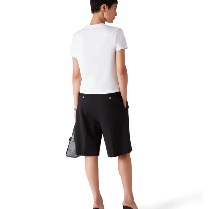 Emblem Fitted Kurzarm-T-Shirt