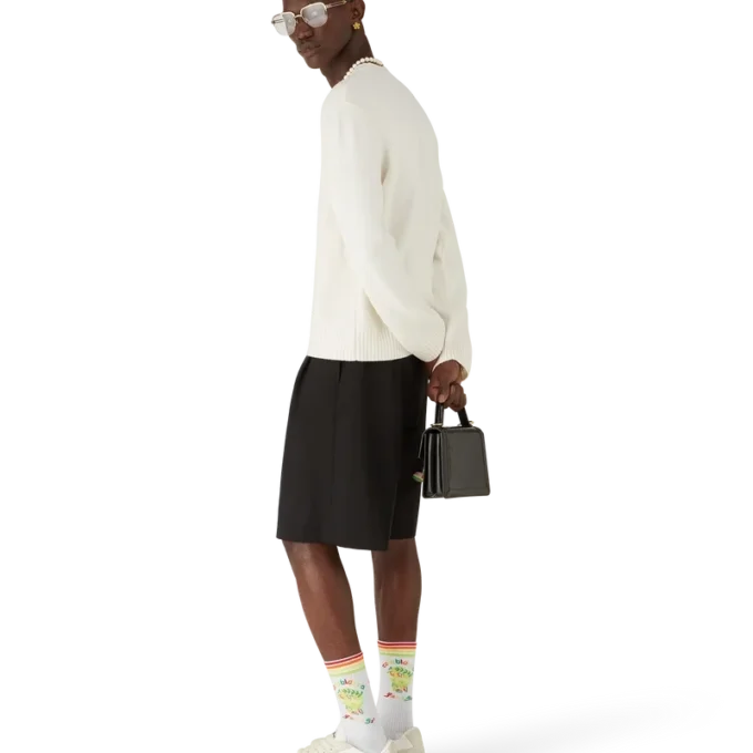 Emblem Merino-Strickpullover mit Rundhalsausschnitt Emblem Merino-Strickpullover mit Rundhalsausschnitt