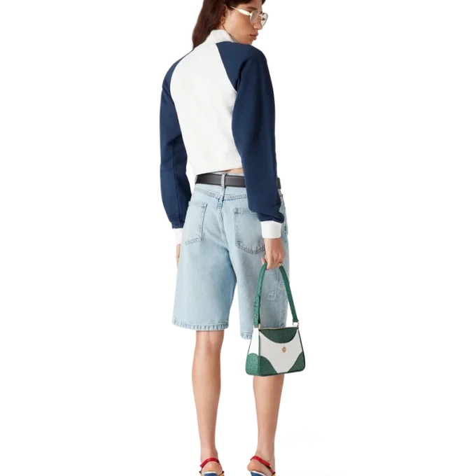 Farbblock-Sweatshirt mit Viertelreißverschluss