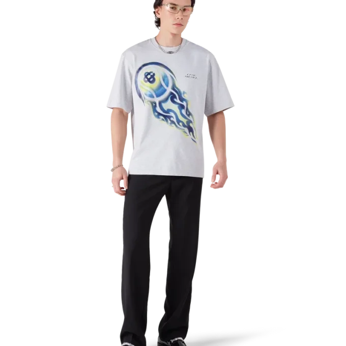 Flaming Tennis Ball Oversized Kurzarm-T-Shirt