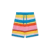 Flauschige, gestreifte Oversize-Shorts