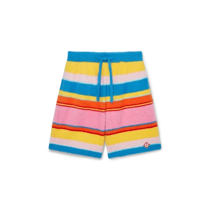 Flauschige, gestreifte Oversize-Shorts