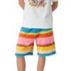 Flauschige, gestreifte Oversize-Shorts