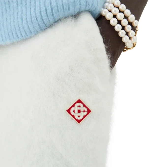 Flauschige Mohair-Hose mit Farbverlauf