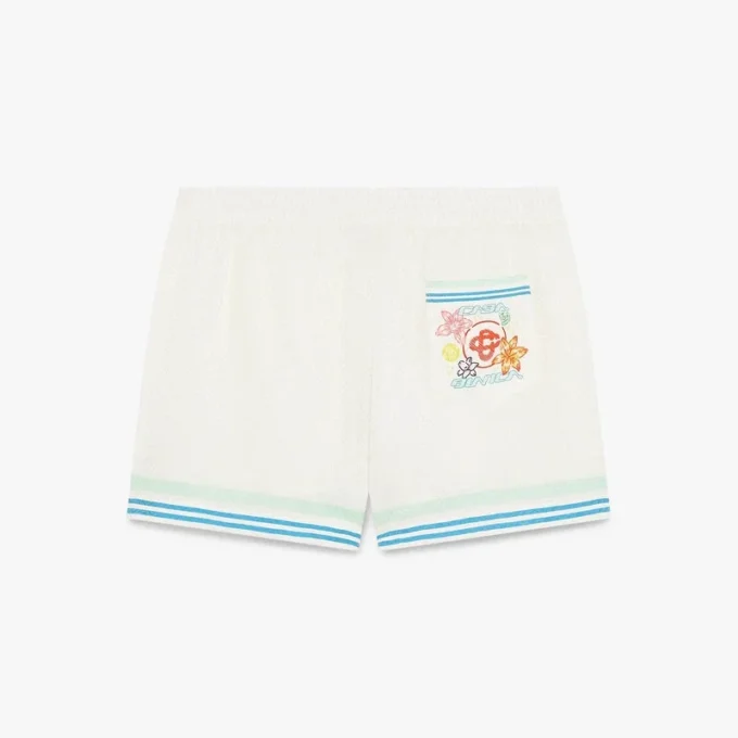 Floral Cc Smile Monogram Jacquard-Seidenshorts