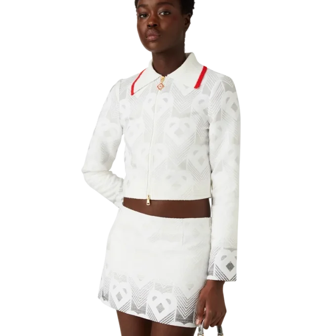 Frottee-Jacke mit Herz-Monogramm in Farbverlauf Frottee-Jacke mit Herz-Monogramm in Farbverlauf