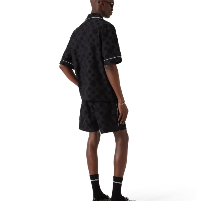 Frottee-Monogramm-Hemd mit kurzen Shorts