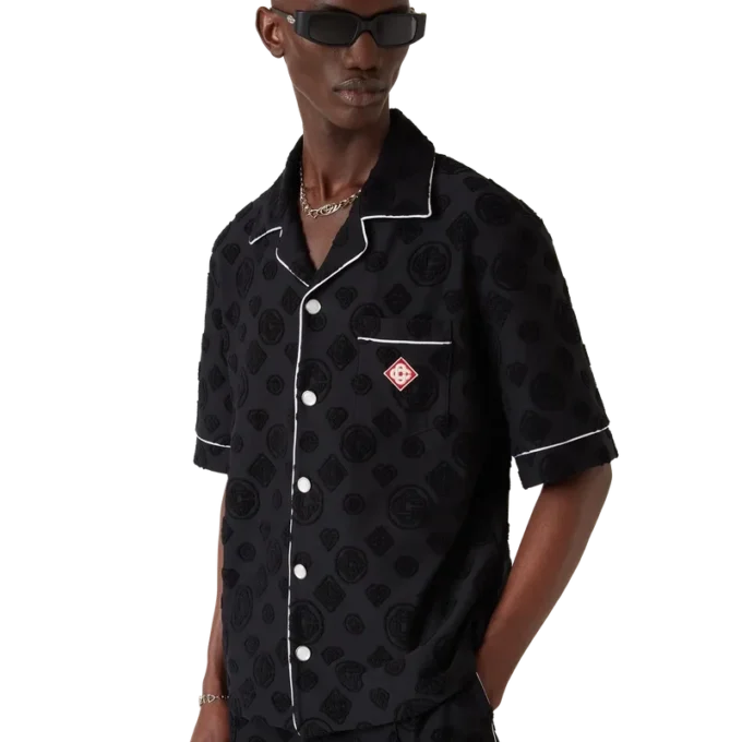 Frottee-Monogramm-Hemd mit kurzen Shorts