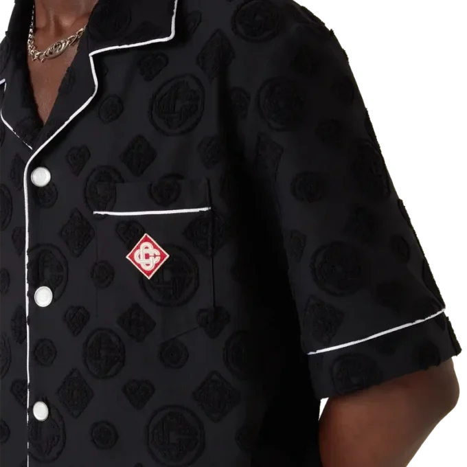 Frottee-Monogramm-Hemd mit kurzen Shorts