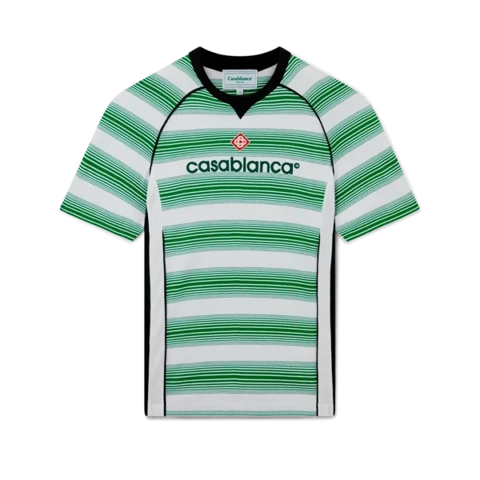 Fußball-T-Shirt mit Streifen-Einsätzen