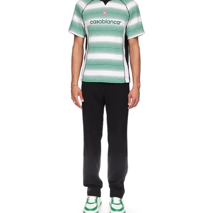 Fußball-T-Shirt mit Streifen-Einsätzen