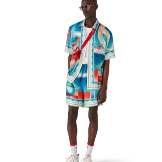 Galaxy Court Kurzarm-Seidenhemd