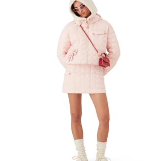 Gesteppte Nylon-Kapuzenjacke