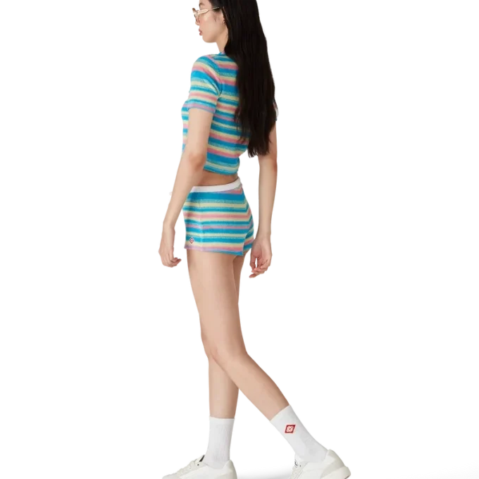 Gestreifte Frottee-Minishorts Gestreifte Frottee-Minishorts