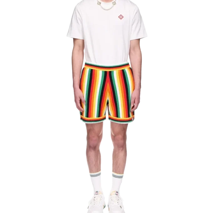 Gestreifte Frottee-Shorts Gestreifte Frottee-Shorts