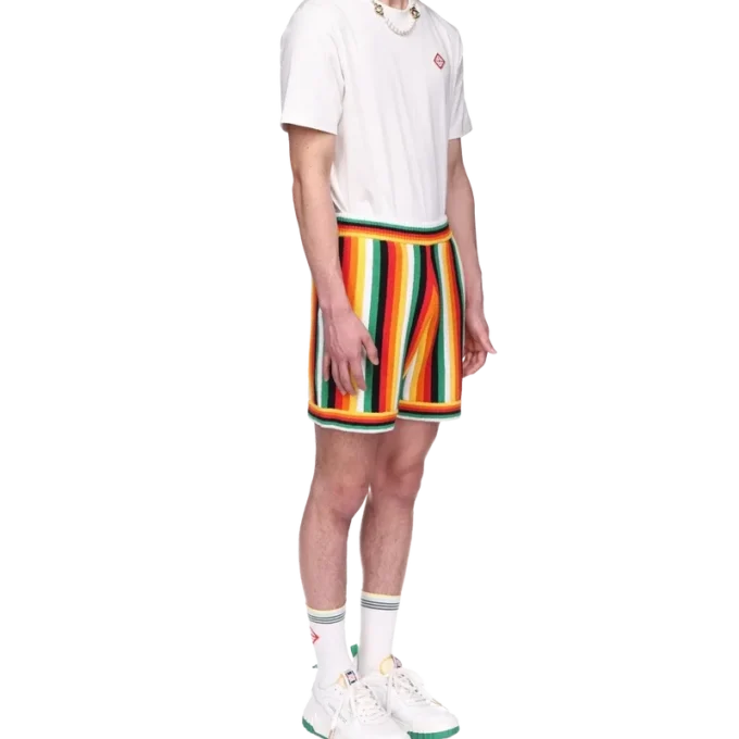 Gestreifte Frottee-Shorts Gestreifte Frottee-Shorts