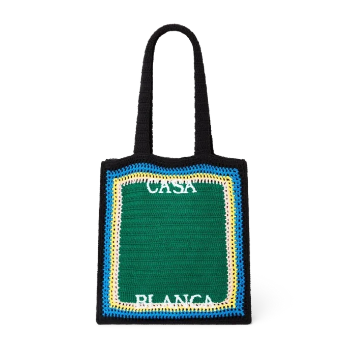 Gestreifte Häkel-Tasche