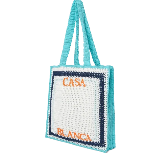 Gestreifte Häkel-Tasche