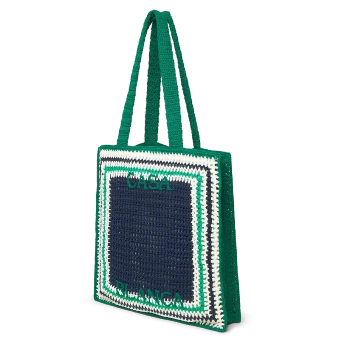 Gestreifte Häkel-Tasche