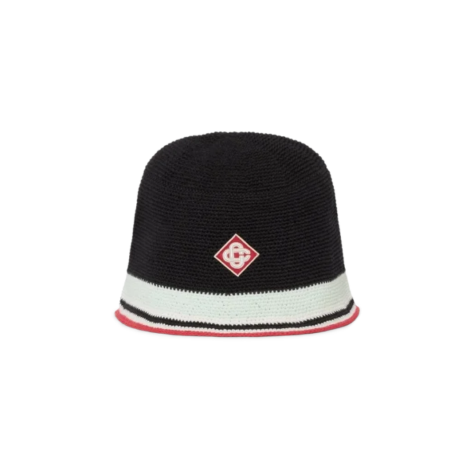 Gestreifte Häkelmütze