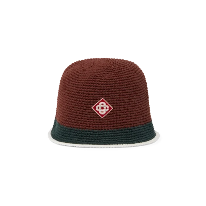 Gestreifte Häkelmütze