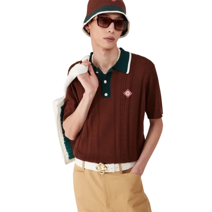 Gestreifte Häkelmütze