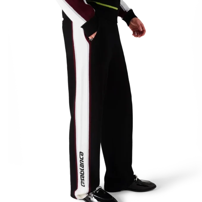 Gestreifte Merino-Strickhose