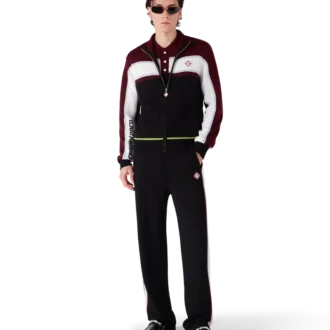 Gestreifte Merino-Strickjacke