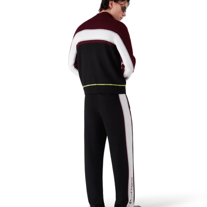 Gestreifte Merino-Strickjacke Gestreifte Merino-Strickjacke