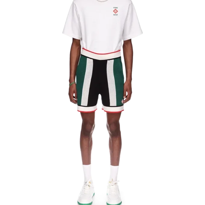 Gestreifte Mesh-Shorts Gestreifte Mesh-Shorts