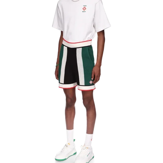 Gestreifte Mesh-Shorts Gestreifte Mesh-Shorts