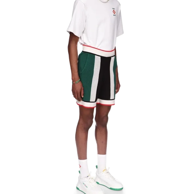 Gestreifte Mesh-Shorts Gestreifte Mesh-Shorts