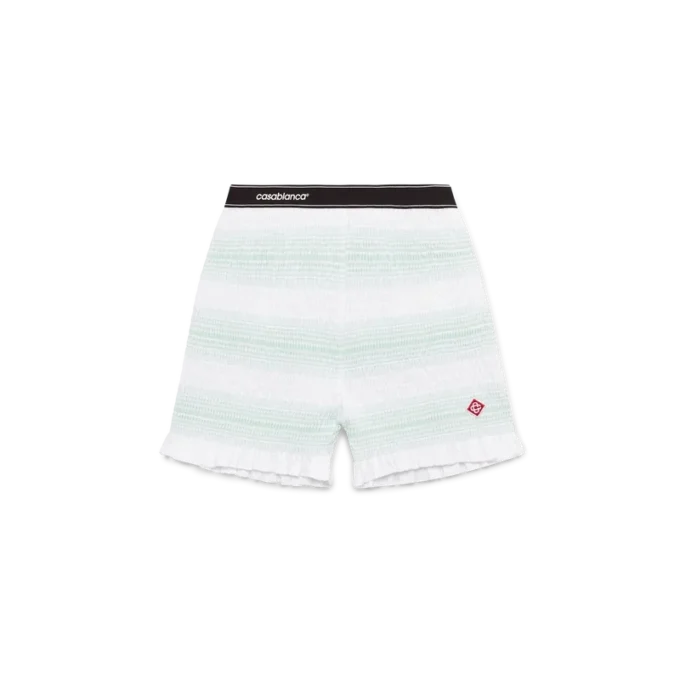 Gestreifte Shorts mit Raffungen