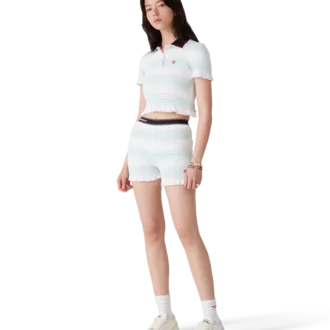 Gestreifte Shorts mit Raffungen