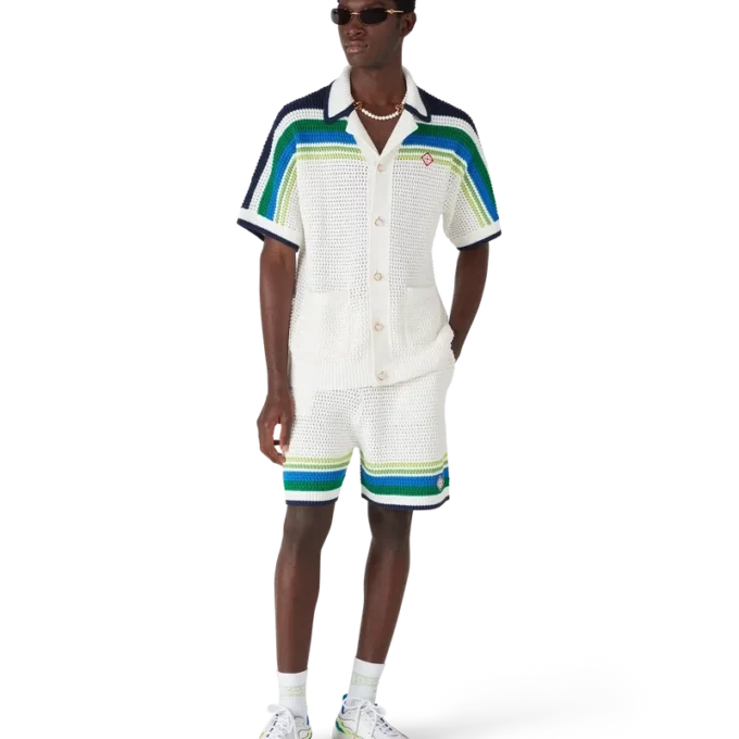 Gestreifte Strick-Shorts Gestreifte Strick-Shorts