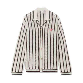 Gestreiftes Baumwoll-Häkelhemd