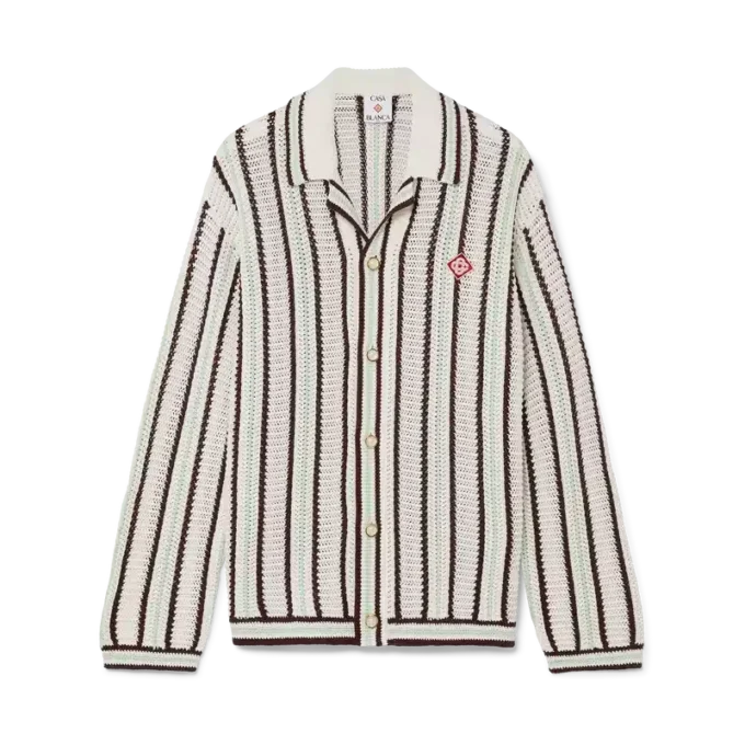 Gestreiftes Baumwoll-Häkelhemd Gestreiftes Baumwoll-Häkelhemd