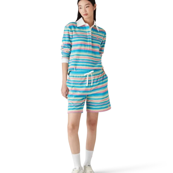 Gestreiftes Frottee-Poloshirt Gestreiftes Frottee-Poloshirt