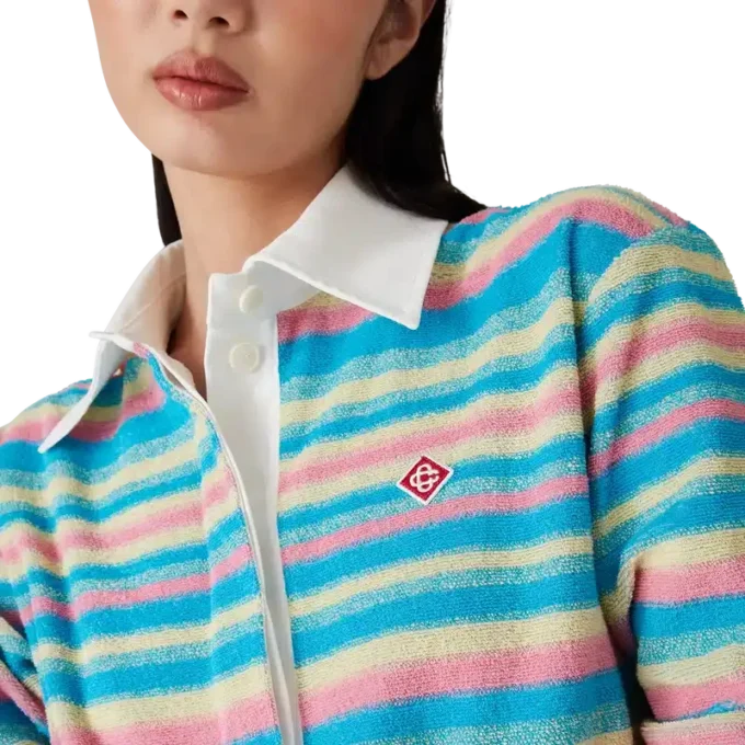 Gestreiftes Frottee-Poloshirt Gestreiftes Frottee-Poloshirt