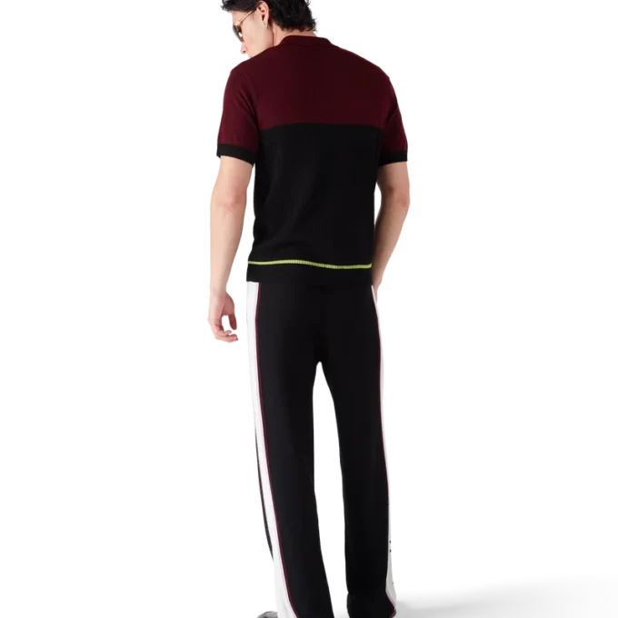 Gestreiftes Merino-Strick-Poloshirt