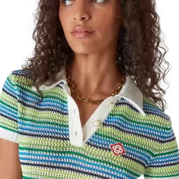 Gestreiftes Midi-Kleid mit kurzen Ärmeln